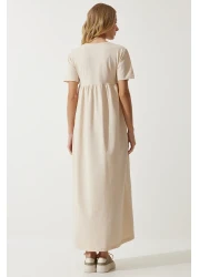 Happiness İstanbul فستان نسائي طويل محبوك برباط فانيليا MC00272