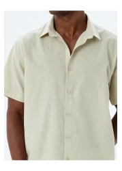 Koton Basic Short Sleeve Linen Blended Shirt
