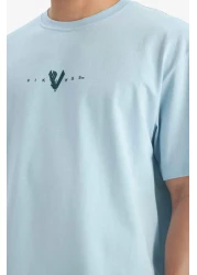 Defacto تي شيرت بأكمام قصيرة مطبوع عليه رقبة دائرية مريح من القطن بنسبة 100% من الفايكنج B8092ax25sp