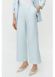  Modest Blue Pearl Detailed Crepe Jacket Trousers Woven Bottom Top Set TCTSS24US00011