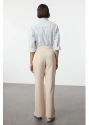  Collection بنطال قماش مطوي عالي الخصر بأرجل واسعة - TWOAW21PL0076