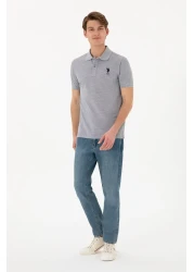 U.S. Polo Assn. Slim Fit Men's Polo Neck Gray Melange 50305929 -Vr086