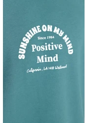  Collection Oversize/Wide Cut Crew Neck Short Sleeve Text Printed Cotton Thick T-Shirt TMNSS23TS00083