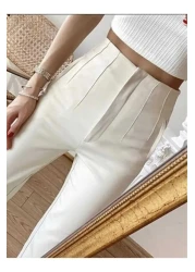 EN MODA STORE Carrot Leg Classic Stylish Women's Beige Trousers