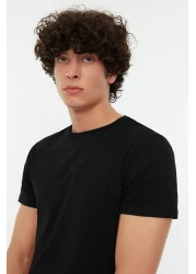  Collection Black Slim Fit Crew Neck 100% Cotton T-Shirt - Tmnss19Bo0001