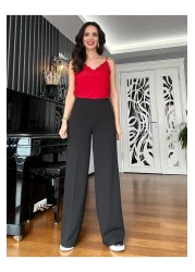 Atelier Derin بنطلون أسود عالي الخصر واسع القطع