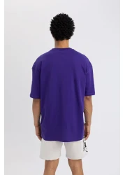 Defacto تي شيرت NBA Los Angeles Lakers بأكمام قصيرة - رقبة دائرية S9221AZ24SM