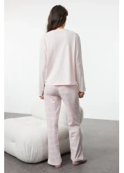  Collection Plaid Pink-Multicolor Knitted Pajamas Set Thmaw25Pt00181