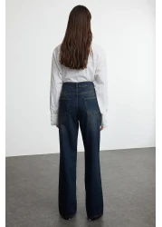  Collection بنطلون جينز أزرق داكن عالي الخصر وواسع الساق TWOAW24JE00313