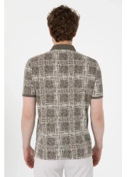 U.S. Polo Assn. Men's Regular Fit Polo Neck Mink Patterned T-Shirt 50299641-Vr052