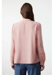  Collection قميص مطرز بنقشة الزهور البودرة - TWOSS23GO00152