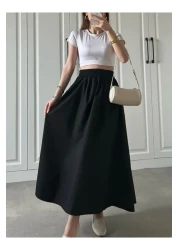 BLUEPERYY تنورة نسائية من البوبلين