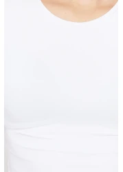  Collection Crew Neck Short Sleeve Polyamide Knitted T-Shirt - Fitted, White TWOSS24TS00238