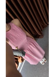 HAZELANNA فستان ميني بيتيكار وردي