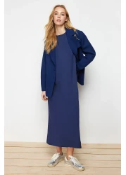  Modest Pack of 2 Navy Blue and Mink 100% Cotton Knitted Dress - TCTAW22UK0110