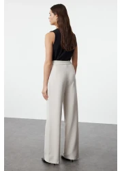  Collection Wide Leg Beige Woven Trousers - TWOAW22PL0139