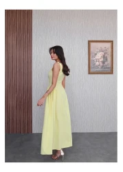 ESRAHELVACI Square Neck Thick Strap Midi Dress