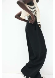 H&M Wide Linen-blend Trousers