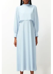  Modest Light Blue Aller Piece Detail Woven Dress Tctss24Eb00190