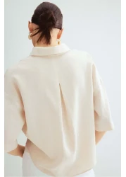H&M قميص من مزيج الكتان