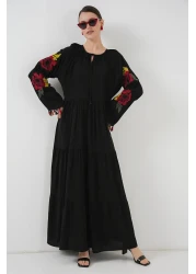 Bigdart Embroidered Long Dress 2534 - Black