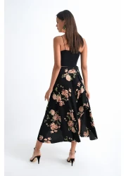 Cool & Sexy Women's Black-Powder Asymmetrical Skirt LV81