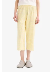 Defacto طقم بيجامة بأكمام قصيرة، علوي مرن، خصر طويل، قاع طويل، Fall In Love F1595ax25sm