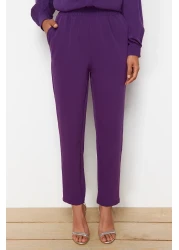  Modest Purple Bird Eye Detailed Aerobin Woven Lower Upper Set TCTSS24US00054