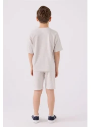 U.S. Polo Assn. بدلة برمودا بنية للأولاد