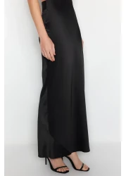  Collection Satin Woven Black Long Skirt - TPRAW24ET00040