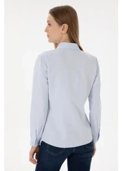 U.S. Polo Assn. Women's Light Blue Long Sleeve Basic Shirt 50297002 -Vr003