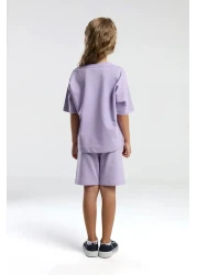 U.S. Polo Assn. قاعدة. بولو أسن. بدلة برمودا أرجوانية للبنات