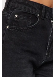  Collection Black High Waist Wide Leg Wide Leg Jeans Twoaw24Je00074