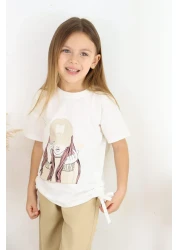 Çocuksan Baby&Kids Wear طقم نادل للفتيات بعمر 7 سنوات - بيج، مطبوع عليه فتاة