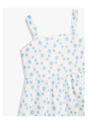 Koton Thick Strap Floral Patterned - Embroidered Cotton Lined Dress