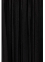  Modest Black Skirt Pleated Scuba Knitted Dress TCTAW24EL00000