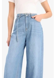 Defacto بنطلون جينز واسع الساق عالي الخصر وواسع الساق طويل ناعم E1679ax25sm