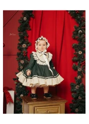 Hly Karol Tasarım فستان بناتي أخضر لاتيه عتيق، فستان بناتي مصنوع حسب الطلب، فستان عيد ميلاد، تصوير فوتوغرافي