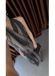 HAZELANNA بدلة قهوة بقصة مزدوجة الصدر