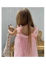 KETBaby Girl's Daisy Embroidered Strap Dress