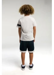 U.S. Polo Assn. بدلة برمودا كريمية للأولاد