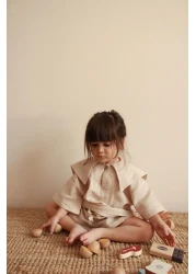 Oh La La Koala For Little Ones Beige Sailor Collar Shorts Suit