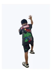 Arya Nisa Kids Boy's 100% Cotton Printed Bottom-Top Shorts-T-Shirt Set