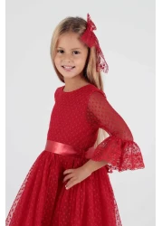 AHENGİM فستان سهرة تريند للفتيات - إبزيم و دانتيل تول، Ak2209