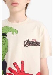 Defacto Boys Marvel Avengers 2Pcs Set Short Sleeve T-Shirt Shorts E0346A825Sm