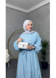 QUAWEAR طقم قميص وتنورة مبطنة بياقة قميص وأكمام بالونية ومجموعة مكونة من قطعتين