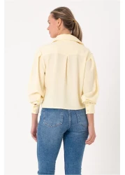 SCREENSHOT قميص نسائي أصفر فيسكوز 100% / مثالي للمناسبات اليومية والخاصة