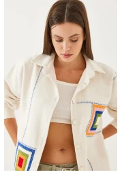 Bianco Lucci Women's Embroidery Detailed Stitched Shirt 60351009