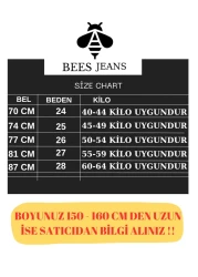 BEES JEANS Women's Light Snow Blue Front Slit Spanish Leg High Waist Trousers