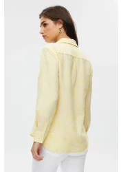 STELLA PULVIS قميص مربعات منقوش بالزهور الصفراء